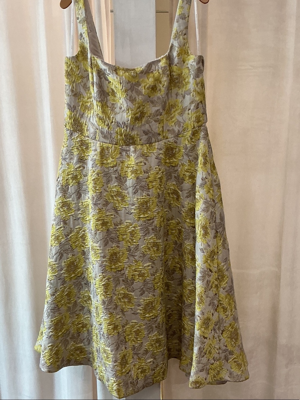 Dessy Collection Yellow Floral Midi Dress